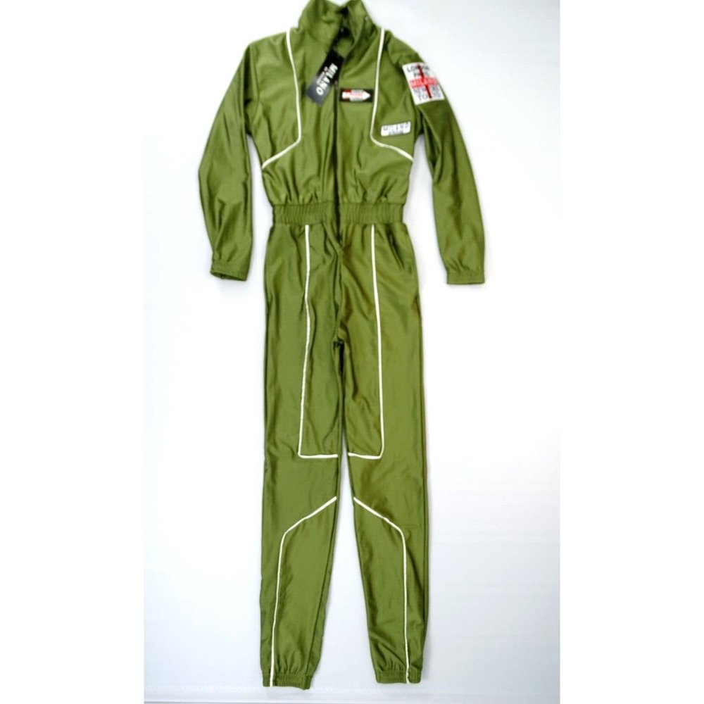 New MILANO DI ROUGE Green Venus Mars Jumpsuit Women's Size XS Youth Size XL